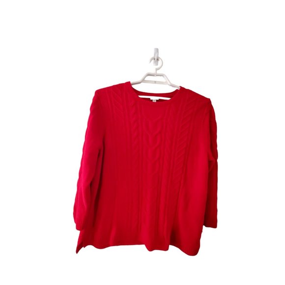 J Jill sweater womens size 2X red chenille - Picture 1 of 4